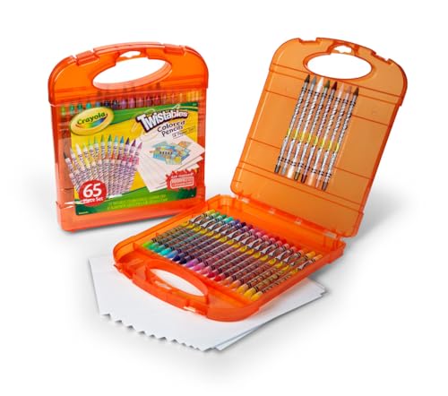 Crayola Twistables Colored Pencils Set 65 pieces (25 pencils + 40 paper sheets), Kids Drawing Kit, Portable Art Case, Kids Colored Pencils, Coloring Supplies, Gifts. - style: Twistable Colored Pencils