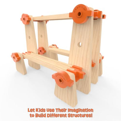 Wooden Train Track Accessories Build & Play Construction Set 90 PCS Ultimate Elevated Railway STEM Toys Track Expansion Pack Ascending Tracks Risers Bridges Tunnel Stop Go Gate Compatible Thomas Brio