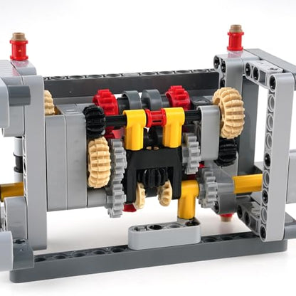 MOC Mechanical Transmission Gearbox Bundle – 5+1 & 6-Speed Manual Gear System, DIY Engineering Building Kit with Motor Function Compatibility, STEM Educational Model for Teens & Adults