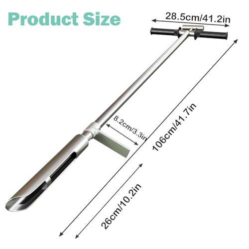 42" Soil Sampler Probe, 304 Stainless Steel with Ejector and Foot Pedal Reusable Sample Bag, T-Style Handle Sampling Soil Probe Test Kits for Lawn Garden Farm Agriculture Golf Course Soil Sampling