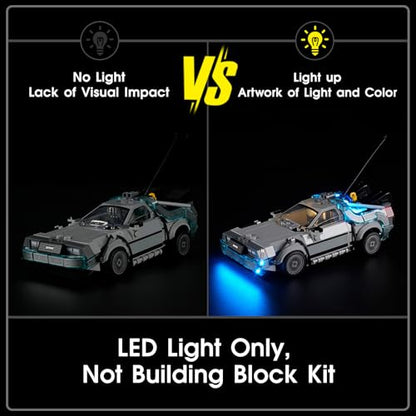 LED Light for Lego Speed Champions Time Machine from Back to The Future 77256 Set, Light Kit Compatible with Lego 77256 Building Blocks Model, Not Included The Model Set - style: 77256