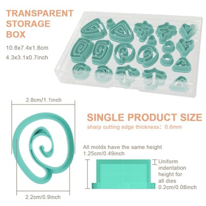 20Pcs Abstract Lines Polymer Clay Cutters Heart Spiral Triangle Clay Earrings Cutters Polymer Jewelry Cutter for Earrings Making Birthday Party DIY Supplies - color: Abstract Lines