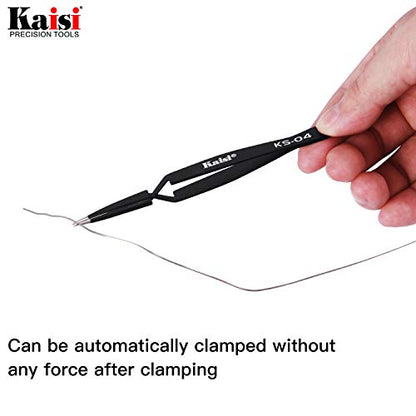 Precision Tweezers Set, Kaisi 10 PCS ESD Tweezer Set, Anti-Static Stainless Steel Tweezers Kit Curved Tweezers for Craft, Jewelry, Electronics, Laboratory Work - size: 10 Pcs