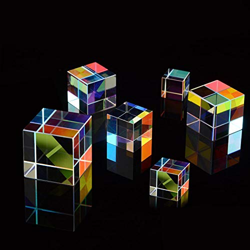 GARPROVM 3 Pcs Optical Glass X-Cube Prism RGB Dispersion Prism Physics and Decoration Light Spectrum Educational Model Cute Small Size 15mm