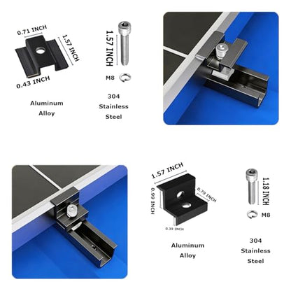 Solar Panel Mounting Brackets, Roof Mount Kit, in A Row Assembly - size: 4pc-black
