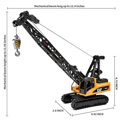 Construction Crane Toys for Boys,Crawler Cranes Truck Toy with Rotatable Fuselage Workbench and Liftable Robotic Arm,Cranes Truck with Simulated Lights,Crane Toys for Boys Age 4-7 - color: Crane