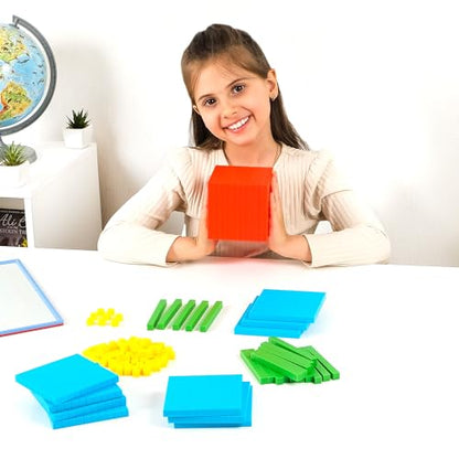 Simply magic 131 PCS Base Ten Blocks for Math - Math Counters - Math Cubes