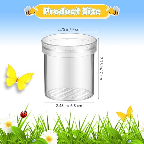 STOBOK Insect Observation Cup 2.75 Inch Transparent Bug Viewer Jar with Magnifying Lid and Air Vent 6 Pack for Kids Outdoor Nature Exploration and Educational Play