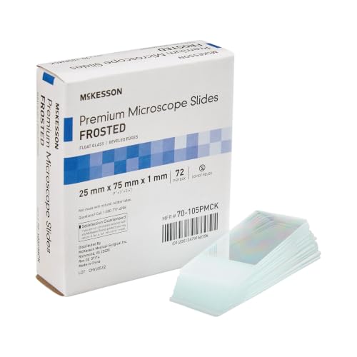 McKesson Premium Microscope Slides, Frosted, 25 x 75 x 1 mm, 72 ct