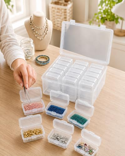 LJY 38 Clear Plastic Boxes, 2 Sizes for Hardware