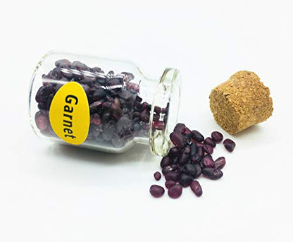 9pcs Mini Glass Wishing Bottles Tumbled Gemstone Crystal Chips Chakra Healing Reiki Stone Set (10 pcs Mineral specimens) - color: 10 Pcs Mineral Specimens
