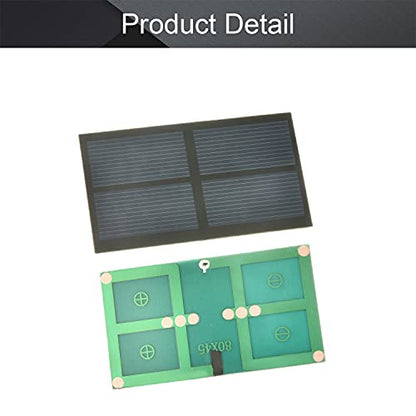 Fielect 1V 0.5W Polycrystalline Mini Solar Panel Module DIY for Light Toys Charger 80x45mm，5Pcs - size: 1V 0.5W