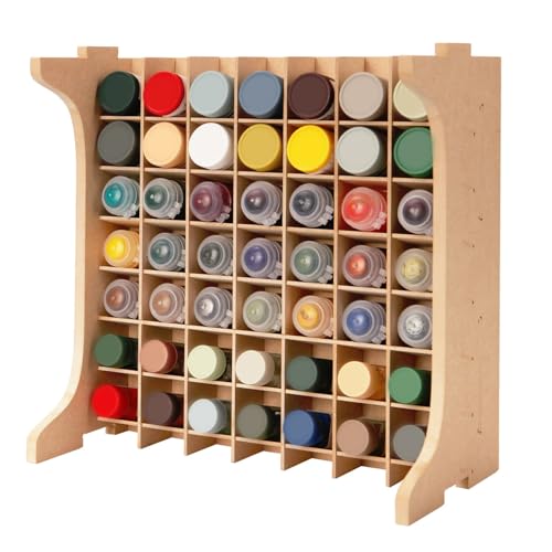 Paint Rack Organizer with 49 Holes Suitable for 10ml TAMIYA/10ml MR HOBBY/18ml MR HOBBY, Model Tool Storage with MDF Material, Craft Paint Holder Rack GK13 - size: 49 Holes TAMIYA/MR HOBBY