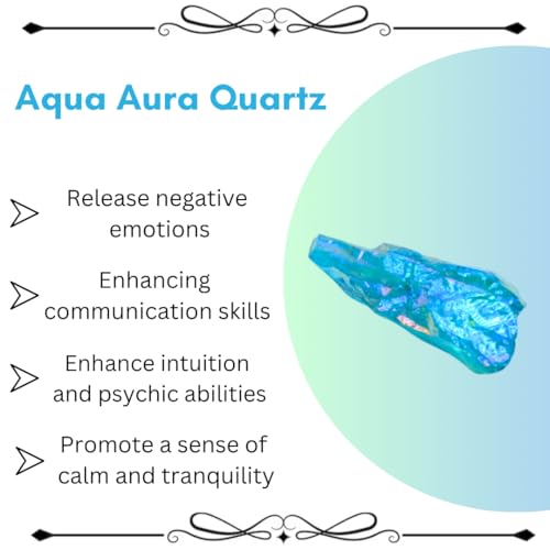 Crystals, Rocks, Jade, Crystals and Healing Stones, Witchcraft Supplies, Healing Crystals, Stones, Healing Stones, Rock Collection, Agate, Raw Stones (Aqua Aura Quartz, 2 Pcs) - color: Aqua Aura Quartz