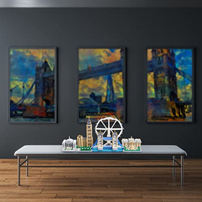 Kadablk Architecture Series Mini Bricks for Adults and Teens, London Skyline Collection 3430 PCS,Micro Mini Blocks Set Model Kit,Landmark Model - color: London Skyline