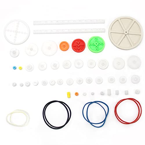 Fielect 43Pcs Plastic Gear Kit With Assortment Accessories for DC Motor Robot - color: 43pcs