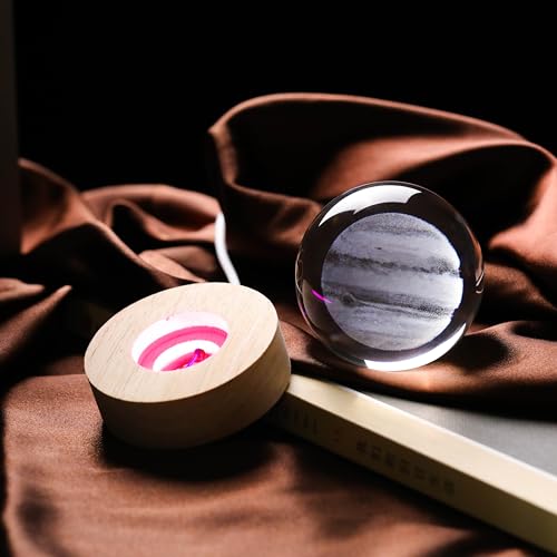 3D Jupiter Planet Gifts - Solar System Crystals Ball 60mm - Glass Animals Figurine - Birthday Gift for Best Friend or Lovers - Paperweight - style: Jupiter Planet