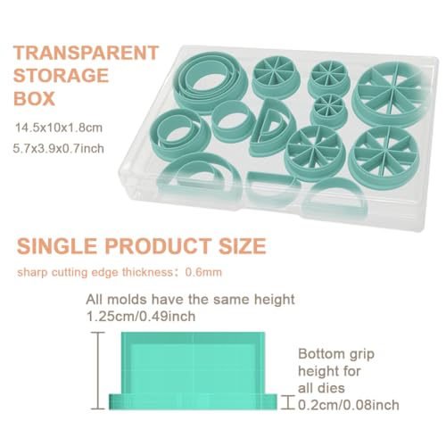 18Pcs Wheel Polymer Clay Cutters Fruit Clay Earrings Cutters Polymer Round Jewelry Cutter for Earrings Making Birthday Party DIY Supplies - color: Circular