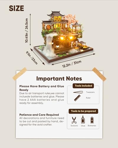 DIY Miniature House Kit Dollhouse Kit for Adults Chinese Wonderland - color: Wonderland