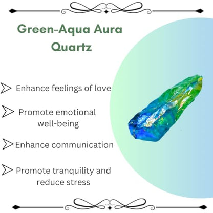 Crystals, Rocks, Jade, Crystals and Healing Stones, Witchcraft Supplies, Healing Crystals, Stones, Healing Stones, Rock Collection, Agate, Raw Stones (Aqua-Green Aura Quartz, 2 Pcs) - color: Aqua-green Aura Quartz