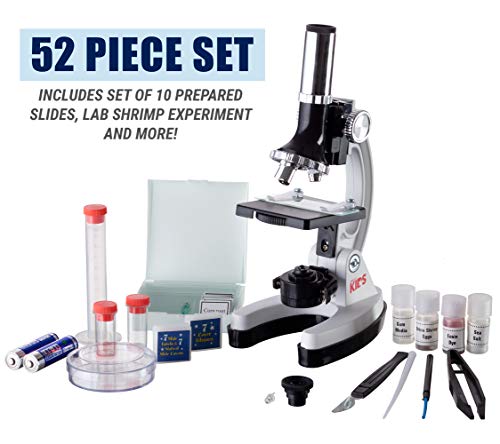 AmScope M30-ABS-KT2-W-WM 1200X Monocular Compound Microscope 52-Pc LED Kit - style: E) Kit + Book