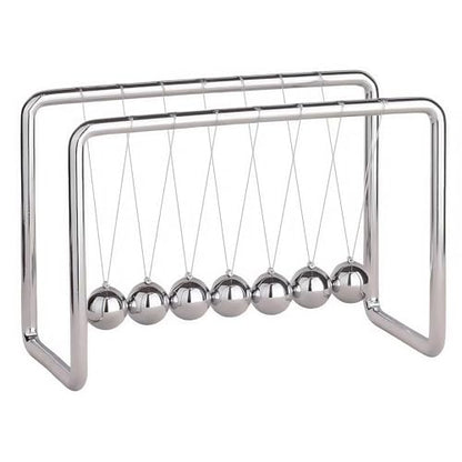 Newtons Cradle Pendulum with 7 Balls, Metal Frame Swing Newton Balance Ball, 30+ Sec Swingtime, Educational Desktop Decoration, Fun Science Physics Desk Ornament, 7.08" x 3.54" x 5.11"