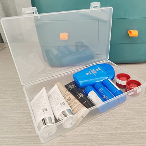 4 Pack Rectangular Clear Plastic Storage Containers - size: 7.87 x 4.72 x 1.38 inch