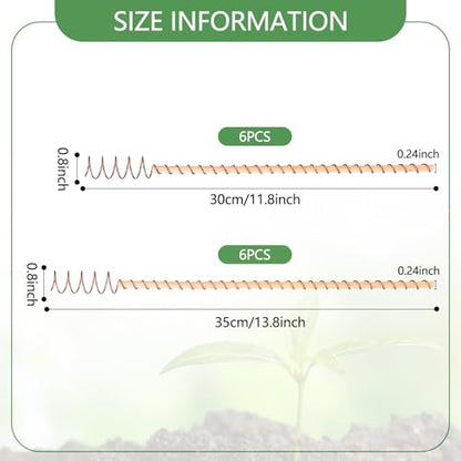 YBB 12 PCS Electroculture Copper Garden Stakes, 11.8'' and 13.8" Copper Wire Plant Antennas for Gardening - color: Garden Stakes