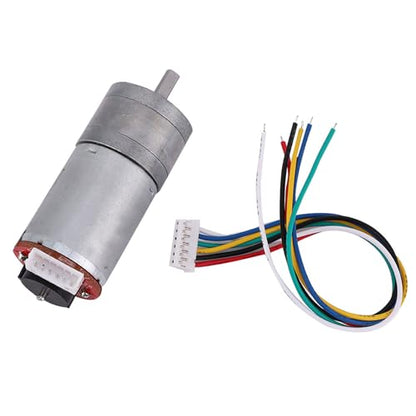DIY Encoder Gear Motor with Mounting Bracket 65mm Wheel Kit, JGA25-371 Metal Gears DC12V for Smart Car Robot Printer Machinery Equipment (Speed 50) - size: Speed 50