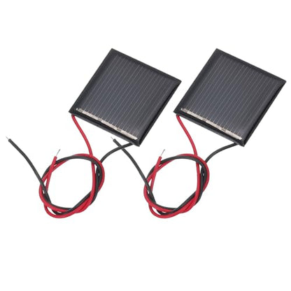 MECCANIXITY 2 Pcs 1.5V 0.09W 60mA Mini Solar Panels, Small Polycrystalline Solar Cell Panel with 2 Cable for DIY Electric Toy Materials Kits Charger, 30mm x 30mm - style: 1.5V 0.09W 60mA
