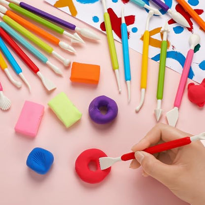 18PCS Clay Sculpting Tools, Double Head Air Dry Clay Carving Tools Kits for Beginners and Adults, Sculpting Tools for Clay Sculpey, Modeling Clay Ideal, Air Dry Clay and Shaping