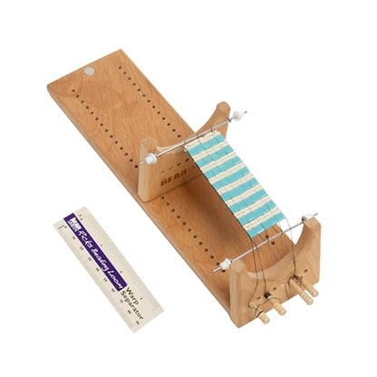 The Beadsmith Little Ricky Beading Loom, Two-Warp Loom, 9.25" L x 2.5" W x 2.875" H, Wooden, Illustrated Instructions Included, Easy Assembly, Use to Create Necklace and Bracelet Designs