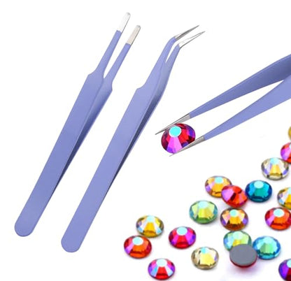11 Pcs Silicone Resin Mold Tools Set Stirring Needle Spoon Tool Tweezers Precision Kit, Anti-Static Electronics Tweezers Set for Resin Art Crafts,Jewelry Making,Epoxy Casting Molds-Rose Red & Purple - color: Purple