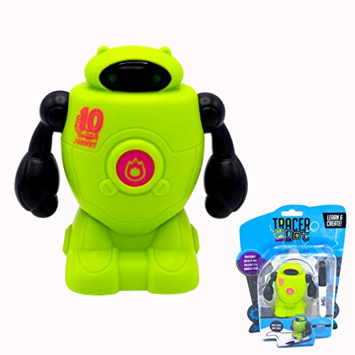 MUKIKIM TracerBot - Green – Mini Inductive Robot That Follows The Black Line You Draw. Fun, Educational, and Interactive STEM Toy with Limitless Ways to Play! Promotes Logic and Creativity Training - color: Green