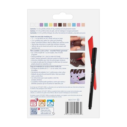 STAEDTLER FIMO Soft Polymer Clay Set: Foodie Fun, 12 Half Blocks, Sculpting Tool and Marker - Oven Bake Modeling Clay, Arts and Crafts for Beginners - style: Foodie Fun