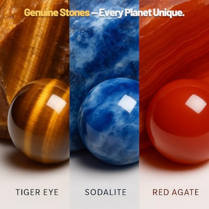 Solar System Project Kit for Kids 8-12, 8 Real Gemstone Planets