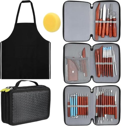 Blisstime 42pcs Pottery Tools, Clay Tools, Sculpting Tools, Pottery Kit, Air Dry Clay Tools, Pottery Clay Kit for Pottery Wheel, DIY Arts and Crafts - color: Red