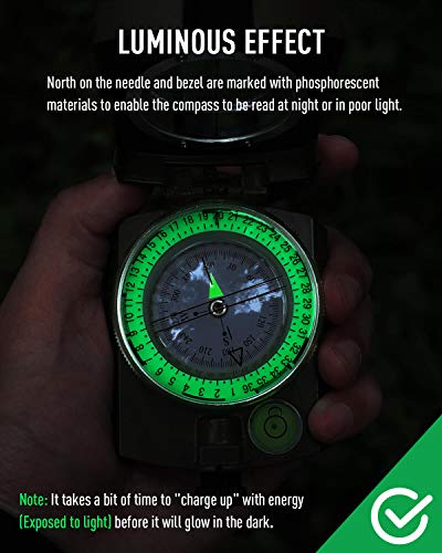 Eyeskey Multifunctional Tactical Survival Military Compass with Lanyard & Pouch | Waterproof & Impact Resistant | Lensatic Sighting Compass for Hiking - color: EK1001 Camouflage Compass
