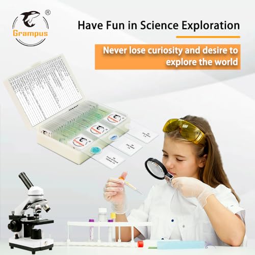 30 Prepared Microscope Slides with Specimens for Kids Students - Plants, for Biological Science Lab, Children's Science Education, Homeschooling Use - style: 30PCS Plants