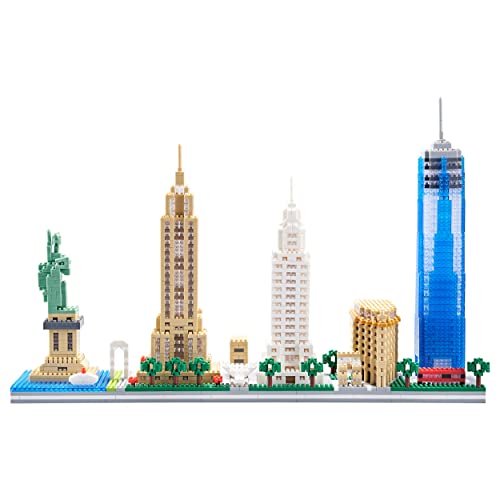 New York City Skyline Micro Blocks Set for Adults, 3452 Pcs Mini Iconic - color: New York Skl