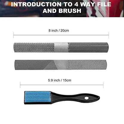 TARIST 19PCS Metal & Rasp File Set with Tool Bag, Includes Flat/Half-Round/Round/Triangle steel file, Half-Round wood file, 4 Way File and 12pcs Needle Files, Work for Metal, Wood and more - style: File Set - 19 pcs