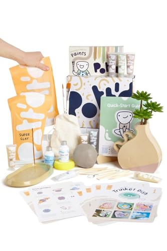Pott'd Pottery Kit, Air Dry Clay Kit for Adults & Beginners - style: Minimalist Paints