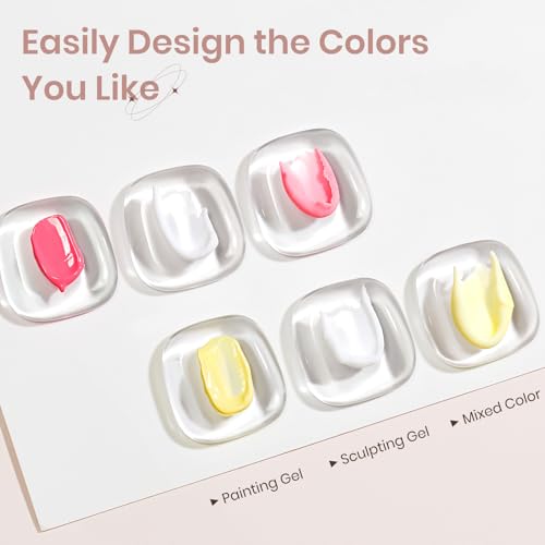 3D Sculpting Gel for Nail Art, White Non-Sticky Solid Molding Nails - color: Snow White