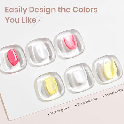 3D Sculpting Gel for Nail Art, White Non-Sticky Solid Molding Nails - color: Snow White