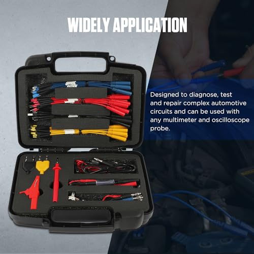 68 Pcs Automotive Circuit Test Lead Kit,Multimeter Test Leads Set,Electrical Breakout Leads Automotive Kit with 48 Pcs Terminals,Alligator Clip,Acicular Probe