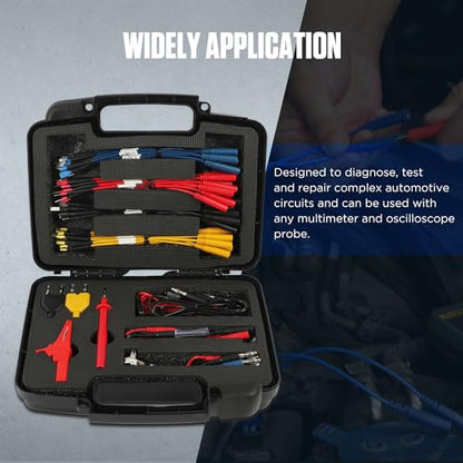 68 Pcs Automotive Circuit Test Lead Kit,Multimeter Test Leads Set,Electrical Breakout Leads Automotive Kit with 48 Pcs Terminals,Alligator Clip,Acicular Probe