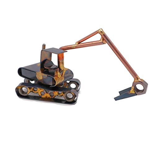 Excavator Collectible Handmade Metal Art Figurine, Desk Accessories, Trophy, Boss Gift, Home Office Décor, Construction Worker Gift - style: Excavator