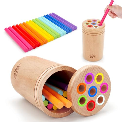 Montessori Toys for Toddlers 1-3 Wooden Fine Motor Learning Preschool Toys - style: 8 colors