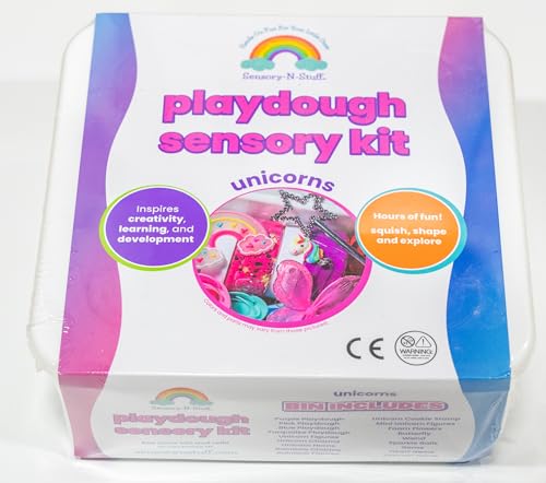 Playdough Kit – Holiday Sensory Play Set with Non-Toxic Dough, Santa Figures, Tree Decorations & Festive Accessories – Creative Play for Kids (Unicorn Playdough Kit) - style: Unicorn Playdough Kit