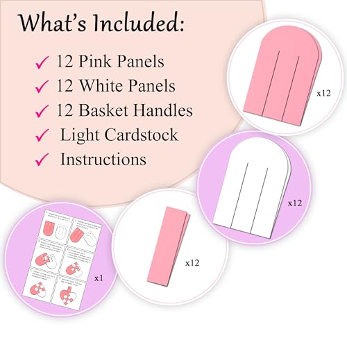 12 DIY Danish Heart Baskets. Precut and Ready to Use, No Tools Needed. Traditional Weaving Paper Craft to Make Julehjerter. Great Home Classroom Decorations (Pink/White Kit) - color: 3x3 Pink Diy Kit